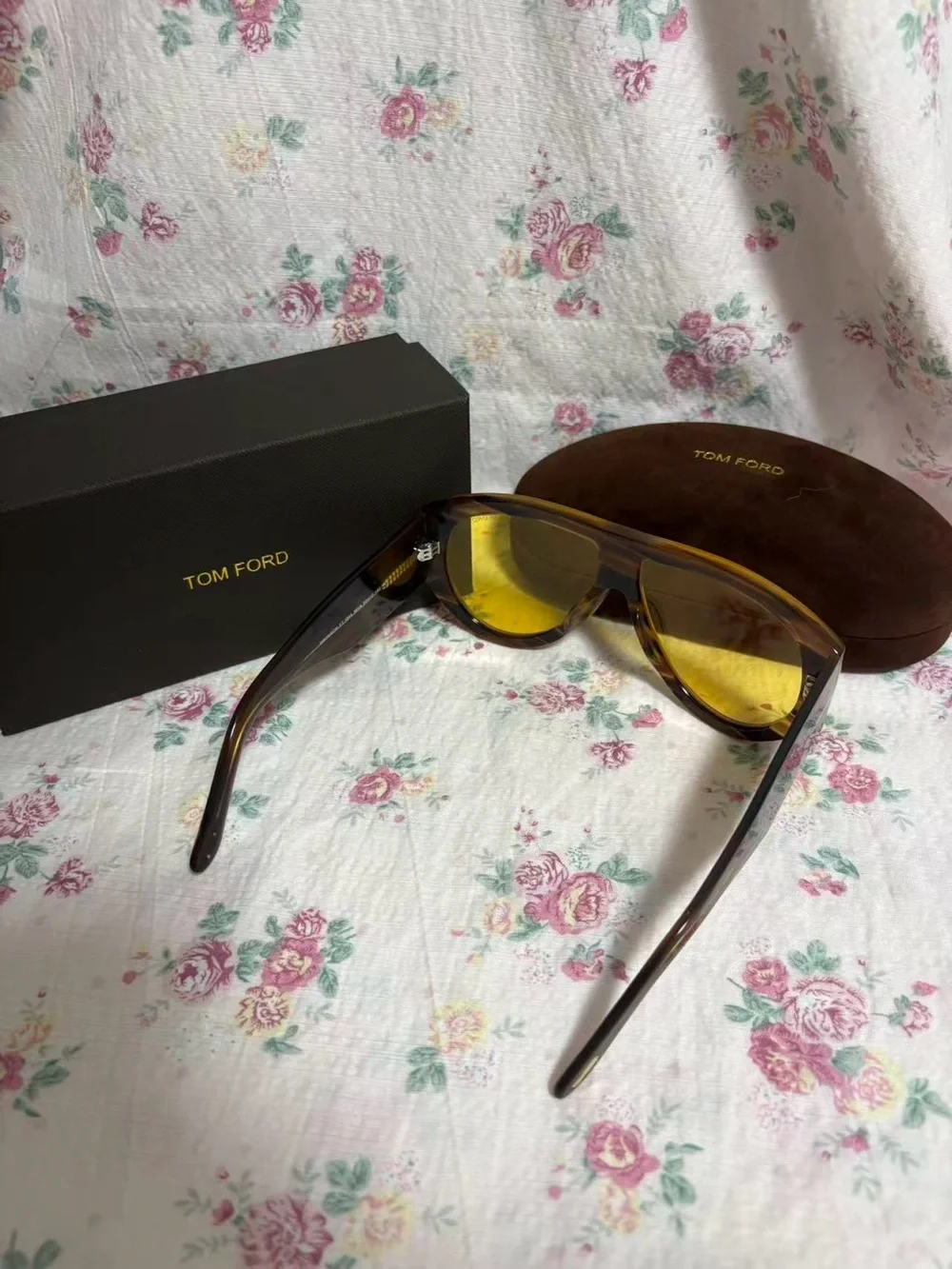 Tom Ford Tortoiseshell Frame with Yellow Lenses Sunglasses